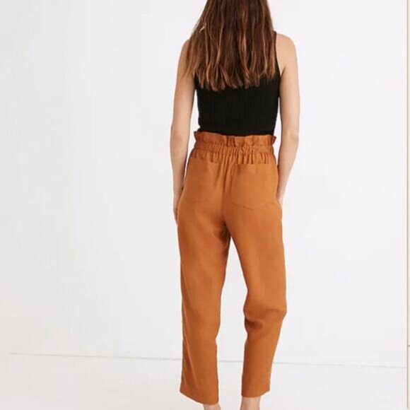 Madewell Gold Dunaway Paperbag Pants - Picture 8 of 14